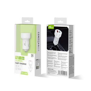 Cargador de coche Premium adaptador de coche blanco de 38W 3A - Product Image 1
