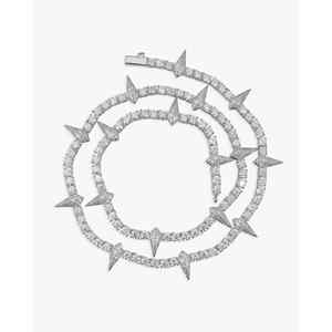 สร้อยคอเทนนิสแบบมีหนามประดับเพชรโมอิสซาไนต์ 4 มม. ทอง 14K คอลเลคชั่นพรีเมียม - Product Image 5