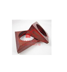 Porte-serviettes en bois avec ruban rayé noir pour la décoration de mariage Anneaux de serviette en bois foncé Ferme - Product Image 1