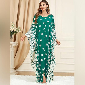 Nuevo Diseño 2025, Elegante y Modesto, Kaftán Abaya Largo y Recto de Chifón para Mujer Musulmana, 100% Poliéster, Estilo Vintage, Formal - Product Image 5