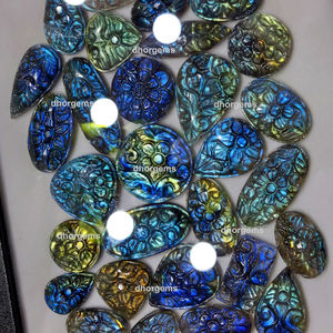 Quyang hengton — cabochon en pierre précieuse sculptée à licorne rose, 1 pièce, sculpté, avec perles en pierre gemmes, pour sculpture cristal - Product Image 5