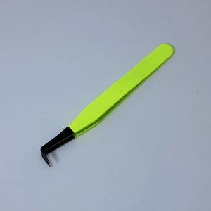 Juego de pinzas de Color verde neón, pinzas de acero inoxidable, aplicador de extensión inclinada, aplicador de pestañas personalizado, venta completa - Product Image 5