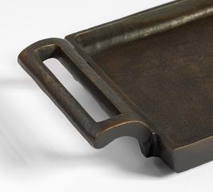 Plateau rond en aluminium fini de qualité supérieure pour une décoration intérieure élégante et une utilisation quotidienne sur une table à manger, une cuisine ou une table basse - Product Image 2