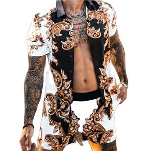 ชุดกีฬาลำลองสำหรับผู้ชายชุดเสื้อยืดและกางเกงขาสั้นสำหรับฤดูร้อน - Product Image 4