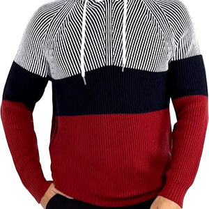 Colección Otoño Invierno 2024, jerséis con Capucha de punto 3D transpirables a la moda informal para hombre, manga larga, colores sólidos, anticontracción - Product Image 1