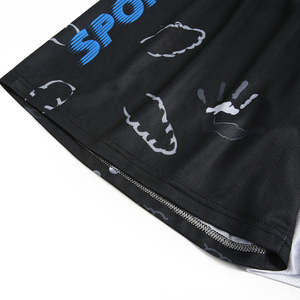 Short en maille de polyester imprimé à impression de sublimation pour hommes Logo personnalisé de créateur coupe épaisse pour hommes - Product Image 6