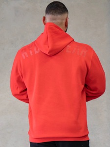 Sudaderas con Capucha Rojas de Alta Calidad, Estilo Urbano, Impresión Puff, 100% Algodón, Corte Regular, Felpa Francesa, con Logotipo, para Hombre - Product Image 5