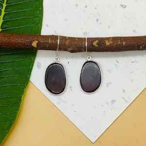 Pendientes de gota de bisel de ágata negra hechos a mano bohemios de Plata de Ley 925 al por mayor para fiesta de boda o regalo - Product Image 1