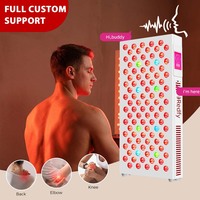 Panneau de luminothérapie rouge à 9 longueurs d'onde, 500W, 5W, double puce, activé par la voix, pour la thérapie ciblée et la récupération musculaire, avec support