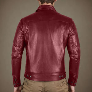 Vente en gros de vestes en cuir pour hommes à la mode automne hiver grande veste en cuir artificiel décontractée à fermeture éclair de couleur unie pour hommes - Product Image 6