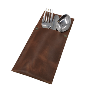 Porta Cubiertos de Cuero de Lujo al por Mayor, Enrollable, Reutilizable, Impermeable y Resistente a los Golpes para Restaurantes y Catering - Product Image 2