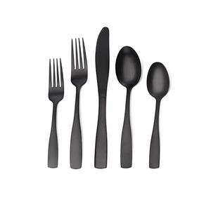 Ensemble de couverts en métal plaqué noir avec poignée simple créative pour la maison et les hôtels vaisselle de table couverts pour les mariages - Product Image 1