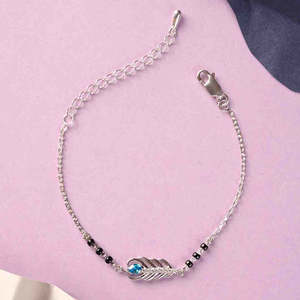 Compre Pulseras Mangalsutra de Plata Pura con Zirconia, Regalo para Esposa - Product Image 2