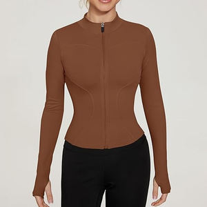 Top de yoga con cremallera ajustada para mujer, ropa deportiva para fitness y gimnasio, ropa deportiva para fitness - Product Image 2