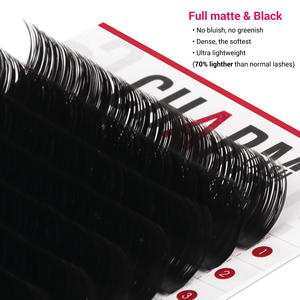 CharmLash súper suave oscuro mate pestañas planas mate punta dividida C CC D DD extensiones de pestañas de Cachemira planas vendedores de pestañas de visón al por mayor - Product Image 3