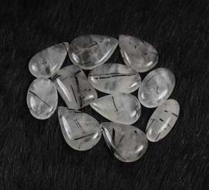 Meilleure qualité naturel blanc Rutile Cabochon mélange forme lâche pierres précieuses en vrac lot faisant pour l'argent à la main pendentif fournisseurs - Product Image 3