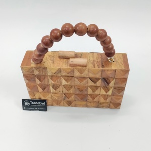 Embrague de madera de calidad superior de lujo, cadenas de flores con abalorios de perlas para damas de honor, Idea de regalo de regreso de boda única para mujeres - Product Image 1