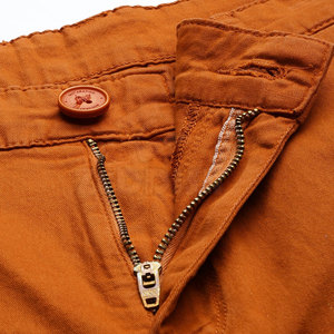 Pantalon en coton tricoté léger et respirant pour homme, coupe droite, taille mi-haute, plissé devant, fermeture éclair, idéal pour l'hiver - Product Image 4