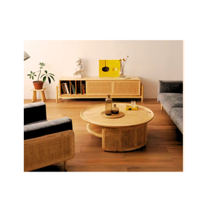 Mesa de centro ajustable multifuncional de mimbre/ratán Natural diseño escandinavo forma personalizable de lujo Color Vietnam - Product Image 5