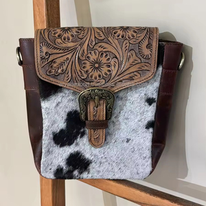 Bolso bandolera de cuero de vaca auténtico con estilo occidental para mujer, monederos bohemios de diseñador de lujo con honda - Product Image 2