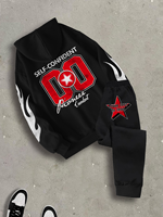 Ensemble de sweats à capuche zippés graphiques personnalisés Pull unisexe Sweat à capuche et pantalon en coton vierge et polaire épais pour hommes