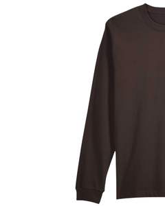 Camiseta Unisex Básica de Algodón de Manga Larga con Cuello Redondo, Color Sólido Informal, Cómoda para Uso Diario, Tejido Suave, Suministro al por Mayor - Product Image 4