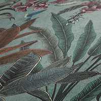 Papier peint vinyle non tissé moderne à motifs floraux fabriqué en Allemagne, résistant à l'abrasion, vert jungle, bleu, rose, jaune, cuisine, salle de bain