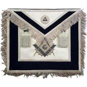 Master Mason Regalia Navy <b>Apron</b> Kit Bullion Embroidered Full Dress Masonic <b>Apron</b> with Tassels - Product Image 1