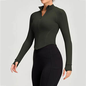 Chaqueta Deportiva con Cuello Alto y Logotipo Personalizado para Mujer, Chaqueta de Yoga Ajustada para Entrenamiento, Running, Ejercicio y Fitness - Product Image 1