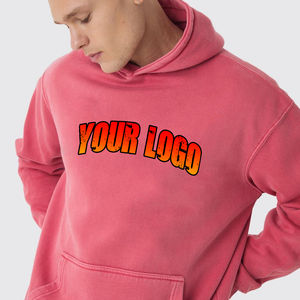 Sudadera con Capucha Extra Grande para Hombre, 100% Algodón, Peso Pesado, Impresión Digital con Logotipo, Hombros Caídos, Color Rosa - Product Image 6