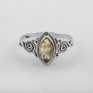 Labradorite bleue pierre précieuse éternité Vermeil bague bijoux en argent Sterling pur 925 pour les fêtes beaux bijoux en argent de mode - Product Image 3