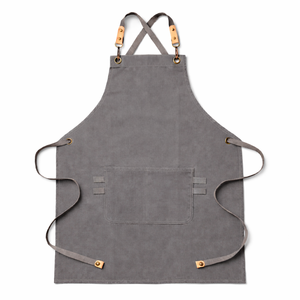 Luxury Adjustable Canvas Leather <b>Aprons</b> <b>Kitchen</b> Accessories Chef Cooking Washable <b>Apron</b> With Pockets Custom - Product Image 2