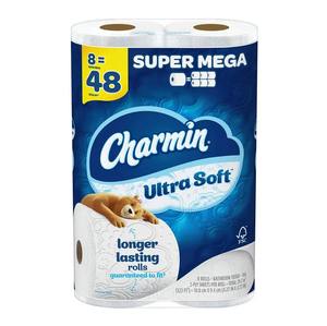 Charmin-กระดาษชำระเนื้อนุ่มพิเศษ24ม้วนใหญ่สำหรับครอบครัว123ม้วนธรรมดาเบาะเยื่อไม้บริสุทธิ์สัมผัสเนื้อเยื่อใบหน้าไม่มีแกน - Product Image 3