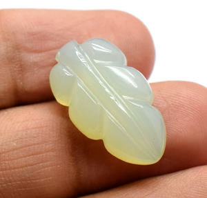 Agate géode naturelle feuille sculptée 25X14mm sculptures de feuilles d'agate sculptées à la main 16.60 Cts pierres précieuses en vrac pour la fabrication de bijoux - Product Image 4
