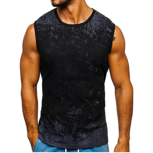 Débardeurs en coton personnalisés pour hommes XL Summer Fitness Gym Vest Workout Muscle Bodybuilding Singlet Lace Print Casual Wholesale Running - Product Image 4