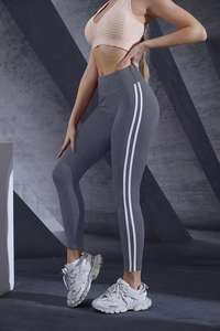 Mallas deportivas de entrenamiento con logotipo personalizado Para Mujer Gimnasio Leggings de yoga sin costuras Cintura alta Tejido de punto Mujer Fitness - Product Image 6