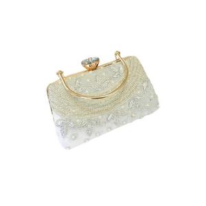 Bolsos de mano de novia con diseño de cuentas exquisito hecho a mano para mujer, forro de satén, día de boda, declaración de moda, cierre de cremallera - Product Image 5