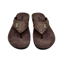Tongs en cuir PU pour hommes avec logo personnalisé, antidérapantes, sandales de plage d'été, OEM ODM, prix d'usine en gros