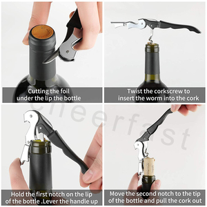 Kit ouvre-bouteille <span class=keywords><strong>en</strong></span> acier inoxydable personnalisé Tire-<span class=keywords><strong>bouchon</strong></span> Coffret cadeau avec couvercle Plateau Verseur de vin et verseur Stand Bar Set pour serveurs - Product Image 5