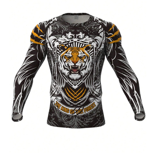 Vente en gros de haute qualité à manches longues Design personnalisé à manches courtes Rash Guard Compression unisexe Gym Wear Protection solaire pour adultes - Product Image 2