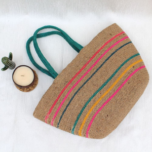 Latest Design High Quality Jute Women's <b>Handbag</b> Natural Bohemian Clothing Shopping Bag Custom Daily Use Factory Wholesale Price - Product Image 6