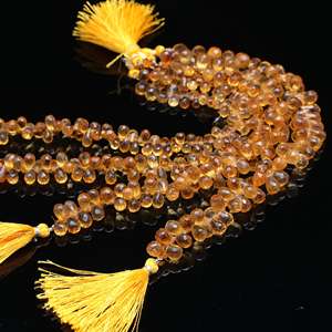 Vente chaude Citrine Naturelle Larme Briolette Perles Miel Citrine Côté Percé Goutte Forme Gemme Perles Premium Bijoux Seulement - Product Image 4