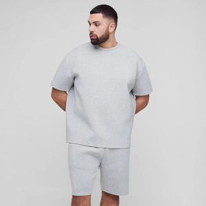 ชุดกางเกงขาสั้นและเสื้อยืดสำหรับผู้ชายชุดกางเกงขาสั้นและเสื้อยืดผ้าฝ้าย100% โอเวอร์ไซส์ออกแบบได้ตามต้องการ2025 - Product Image 1