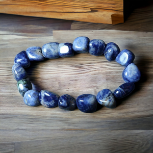 Pulsera de cuentas de piedras preciosas de sodalita personalizable de 11-15mm, brazalete elástico de ágata perla de moda, regalo de diseño a bajo precio - Product Image 3