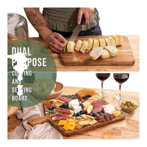 Planche à découper en bois massif naturel CB01, qualité supérieure, pour une utilisation en cuisine et la décoration de table - Product Image 6
