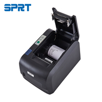 Impresora Térmica de Recibos Negra de 70 mm/s, Impresora de Facturas POS con Ethernet y USB, Modelo 58IV con Papel Térmico