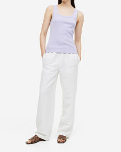 Soldes d'été 95% coton 5% Spandex Débardeurs sans manches sans manches avec logo brodé et imprimé sur mesure pour femmes - Product Image 6