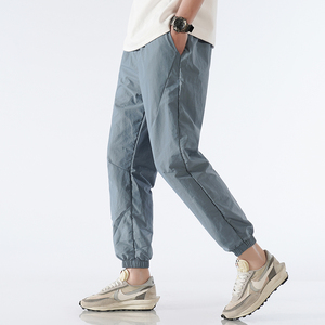 Pantalon en soie de glace à 9 points polyvalent pour hommes pour l'été Séchage rapide Pantalon de sport Hip Hop en nylon ample Mode décontractée pour jeunes - Product Image 4