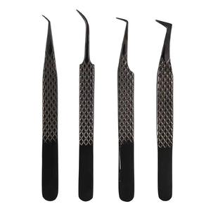 Ensemble de 4 pinces à épiler en acier inoxydable antistatique de haute qualité, durables, pour extensions de cils, outils de beauté de précision, professionnels - Product Image 3