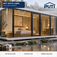 Suite Cabine Apple de 20 pieds en acier modulaire protégé contre la corrosion pour club de plage tropical et hôtel de plongée